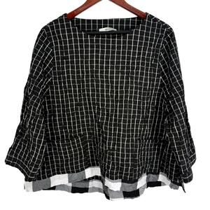 Moonlight Y & S Fashion Design XL Black Crinkle Wearable Art to Wear Shirt Top